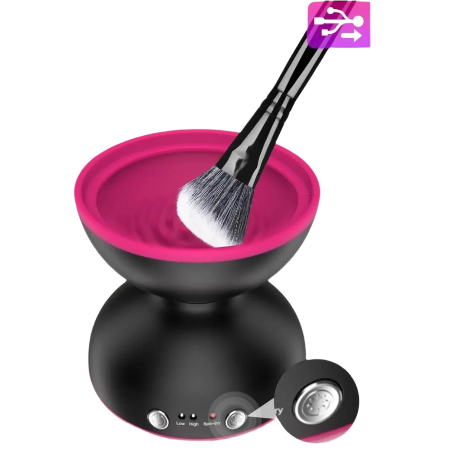 Portable makeup brush cleaner